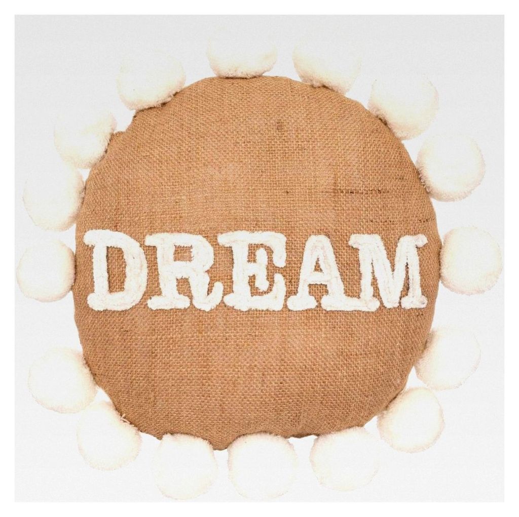 Kinderkissen aus Jute und Baumwolle - D30 cm - Mehrfarbig