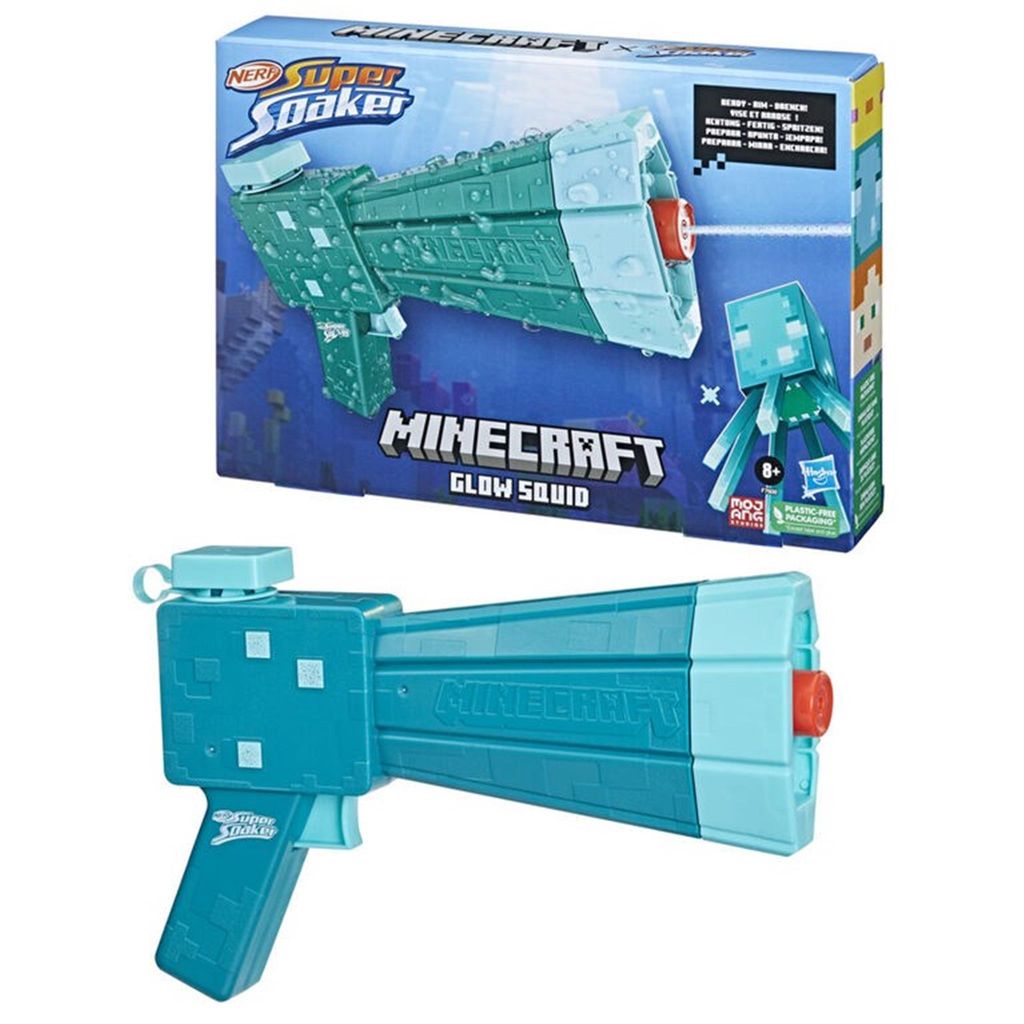 Hasbro Minecraft NERF Super Soaker Glow Squid Blaster Zdjęcie produktu 