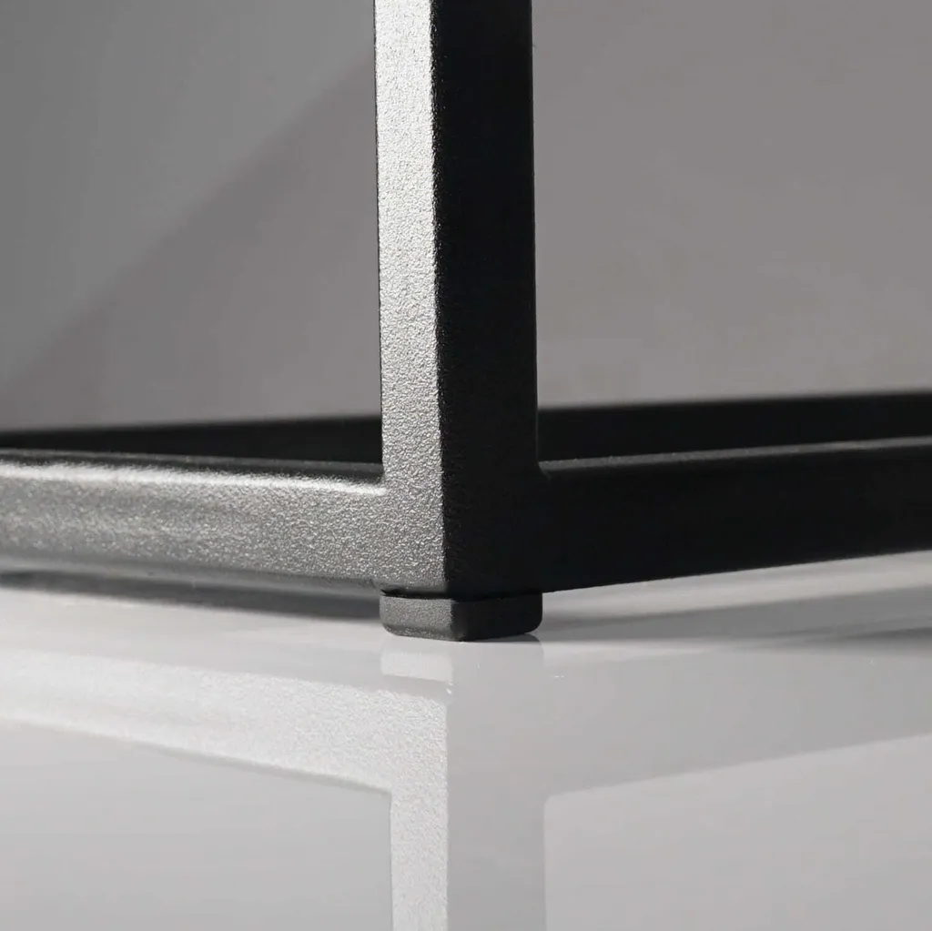 Console ultra fine noire 80x80x20 cm - Structure métal gain de place - 3