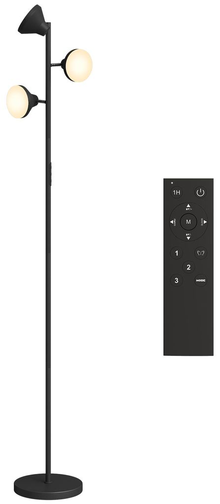 HOMCOM Vloerlamp voor de woonkamer, dimbaar met leeslamp, Productafbeelding 