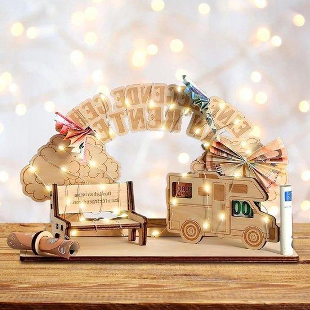 Lustiger Rentnergeschenk mit LED-Lichterkette, DIY, personalisiert, Dekoration