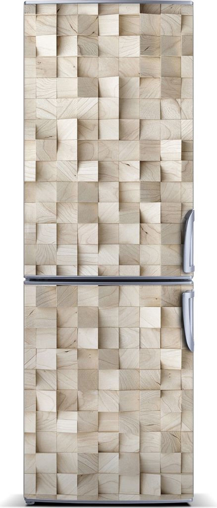 Tulup Kühlschrankdekoration - Magnetmatte - 60 cm x 180 cm - Magnet auf dem Kühlschrank - Holzwürfel