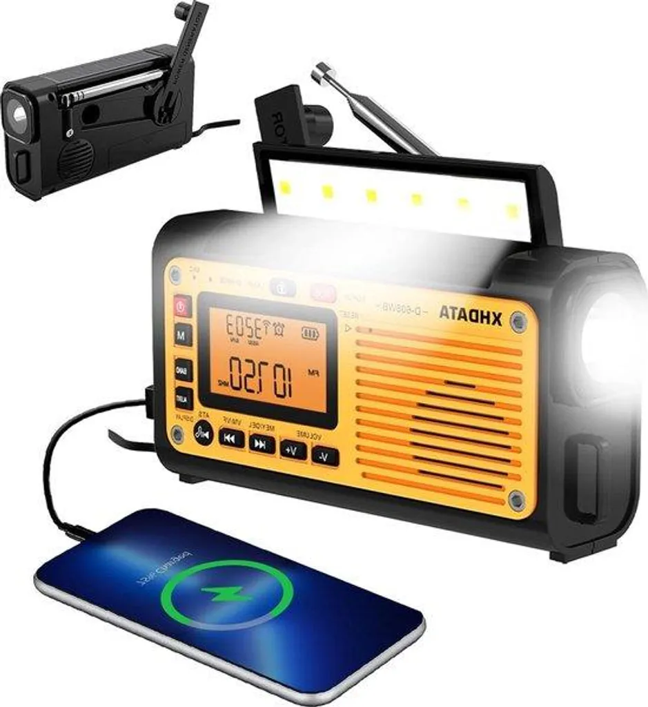 Radio d'urgence portable 3000mAh avec FM-AM-SW et Bluetooth solaire