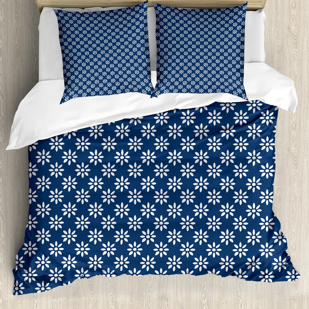 Set Letto ABAKUHAUS Daisy 200x200 Blu: Stile Moderno e Anallergico