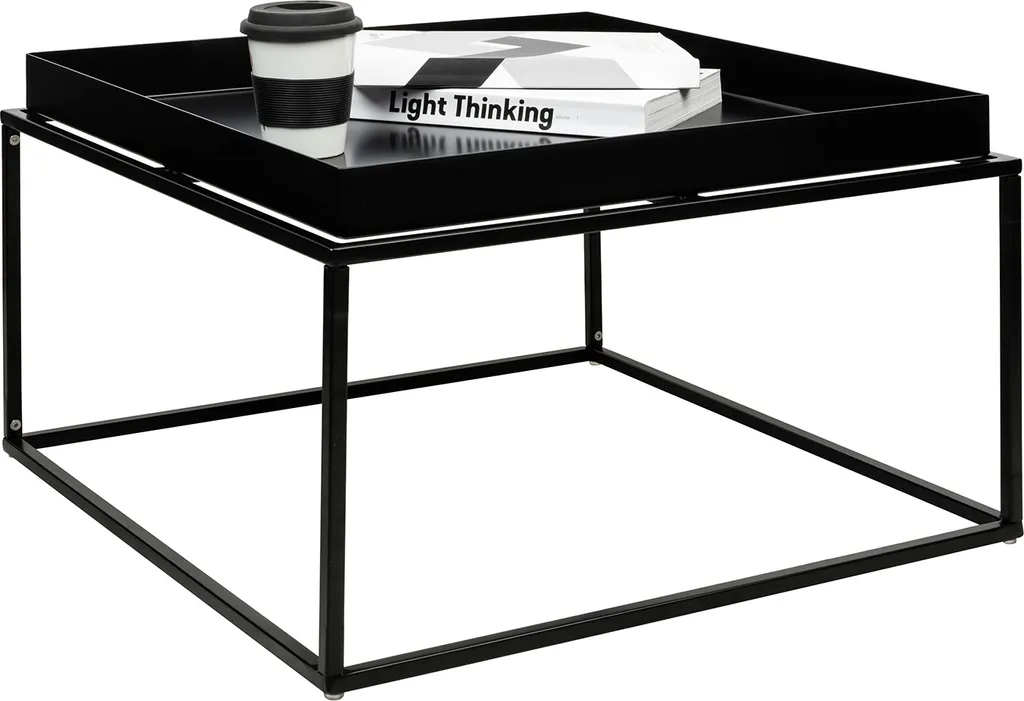 Tavolino da Caffè Industrial Vintage Quadrato - Design con Bordi