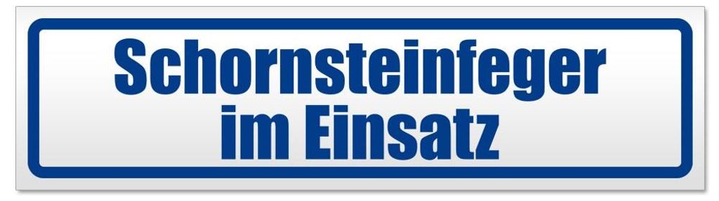 Kiwistar - Autoaufkleber - Verkehrsblau - 45 x 12 cm - Schornsteinfeger im Einsatz - Hinweis Aufkleber Sticker für Auto, Kfz, Fahrrad, PKW, LKW