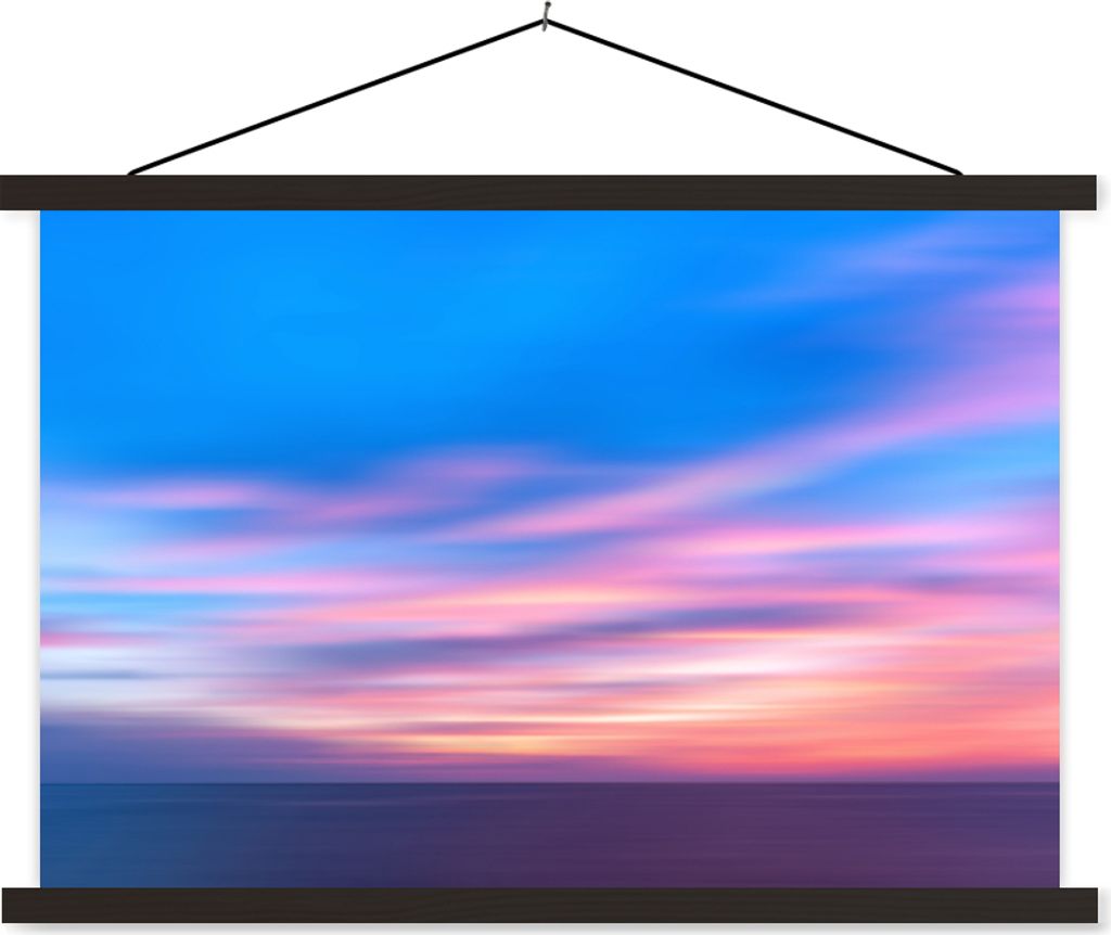 MuchoWow Textilposter Himmel - Farben - Pastell 60x40 cm mit schwarzem Rahmen - Hölzernes