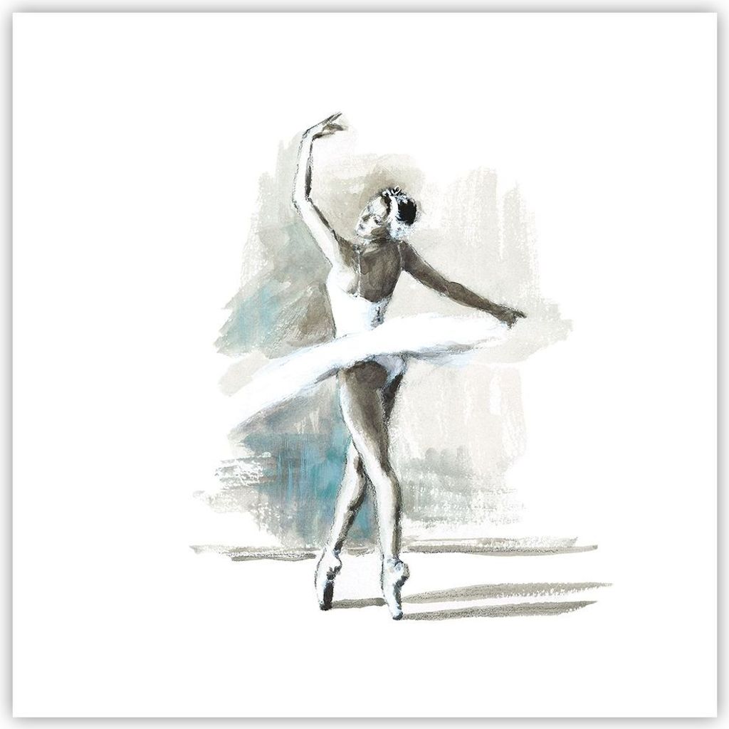 Poster - Poster ohne Rahmen - Ballerina Tanz Frau - 60x60 cm - Wand Bild - Wanddeko - Wandbilder - Kunstposter - Wandposter - Bilder - Kunstdruck -...
