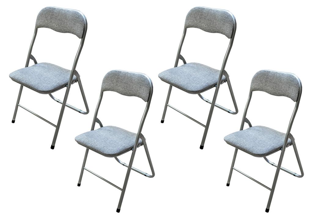 Klappstuhl 4er Set Dima Fabric Grau Produktbild 