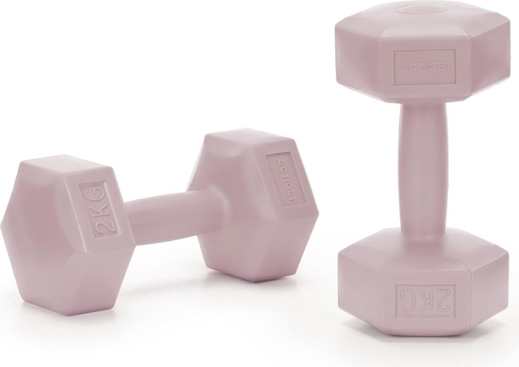 ACTIGET Kurzhantel Set 2×2 kg – Hanteln für Frauen & Zuhause | Fitness, Krafttraining, Workout Home Gym - rosa