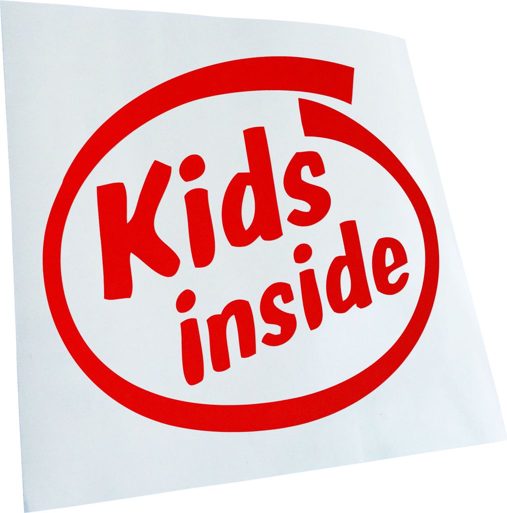 Kiwistar - Autoaufkleber - Kids Inside Heckscheibe - Aufkleber für Auto Kfz Fahrrad, LKW, Truck Mofa