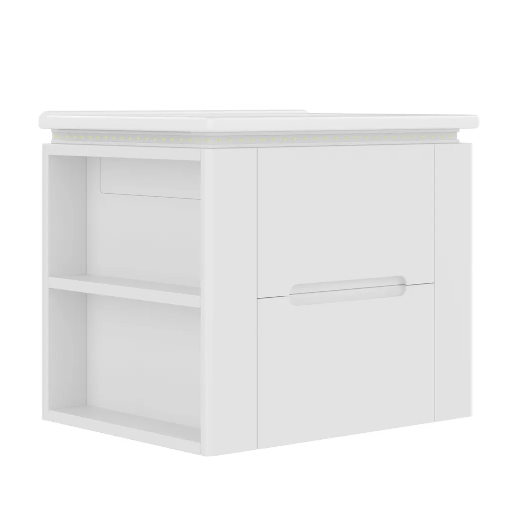 Aménager petite salle de bains avec meuble vasque LED suspendu 61 cm