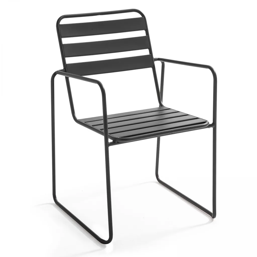 Fauteuil de jardin résistant aux UV et intempéries en acier Oviala