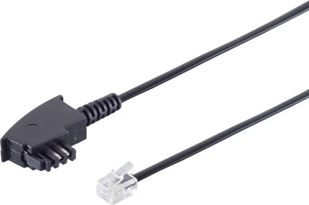 Câble universel TAE F vers Western 6/4 de 3m avec connecteurs moulés noirs