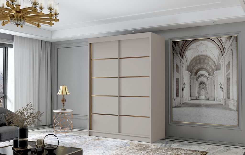 Kleiderschrank MILINA - 120 cm, Kaschmir