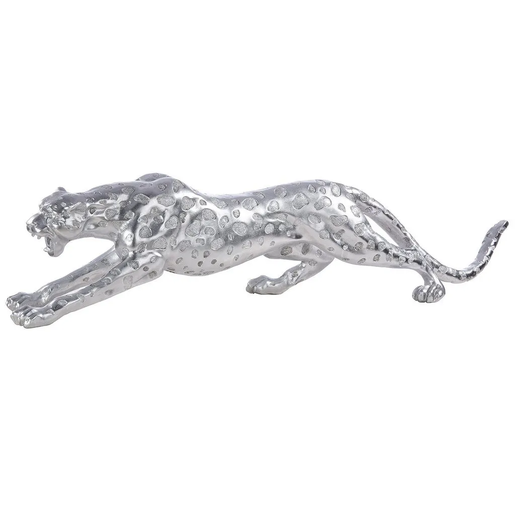 Statue Guépard Argentée 47 cm Gilde : Déco Moderne sans Entretien 59783 - 2