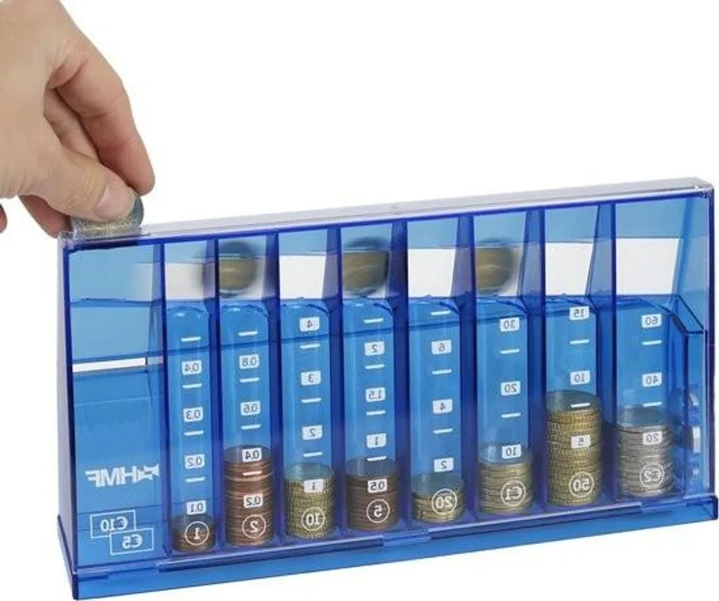 Salvadanaio Industriale Blu per Monete Euro - Max Formato 240cm
