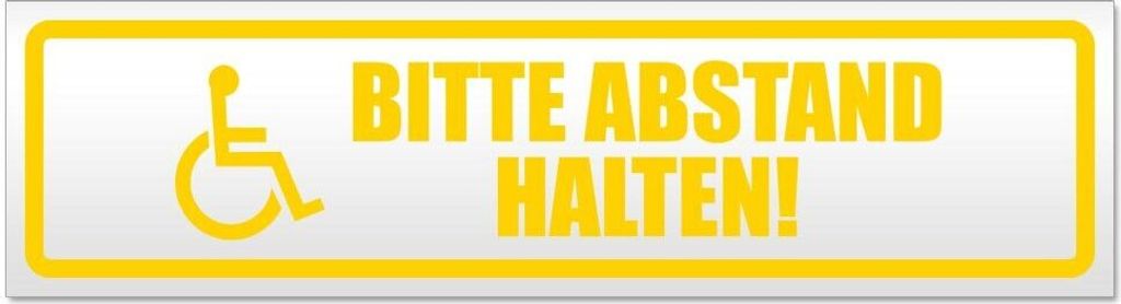 Bitte Abstand halten! Motiv 1 Magnetschild Schild magnetisch - 20cm Gelb - Magnetfolie für Auto PKW Kfz