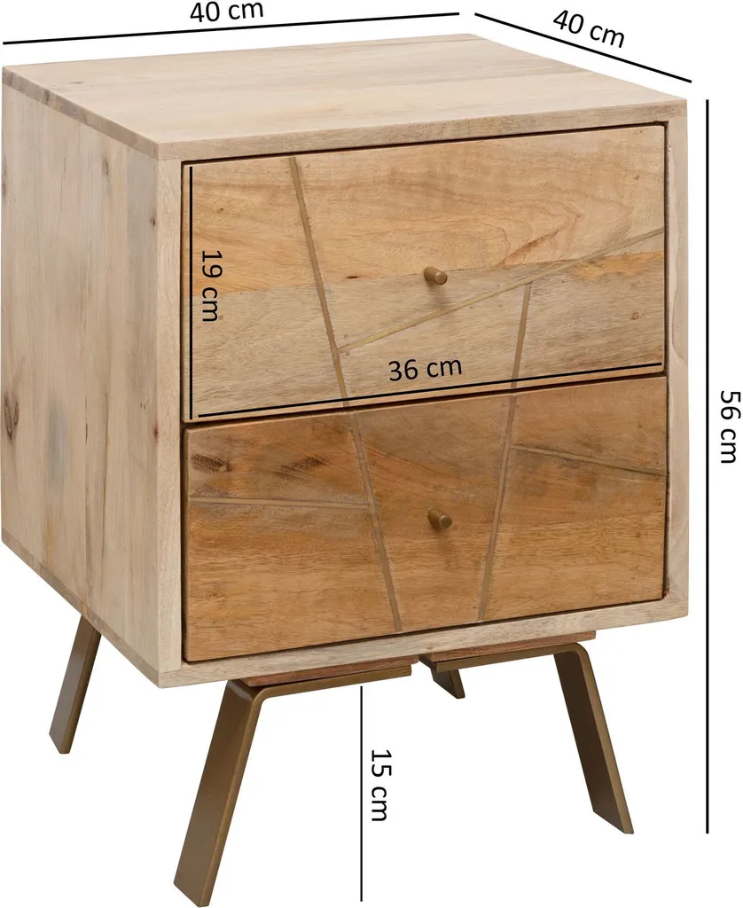 Table de Chevet Haute 56cm en Bois Massif pour Encombrement Réduit et Design