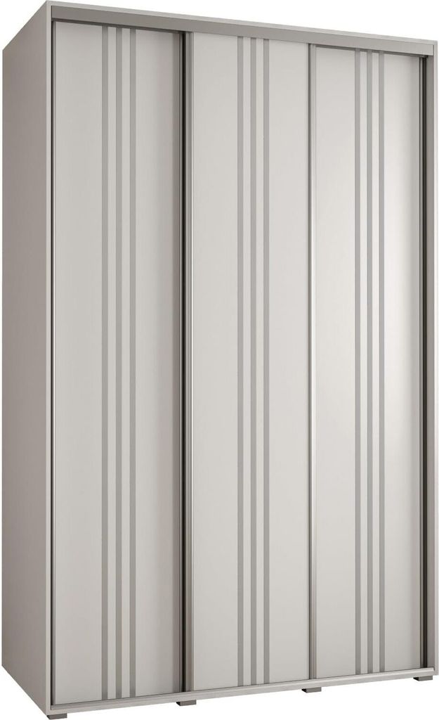 MEBLE KRYSPOL Davos 6 Schrank, drei Türen - 235,2x160x60 cm - Weiß Weiß Silber