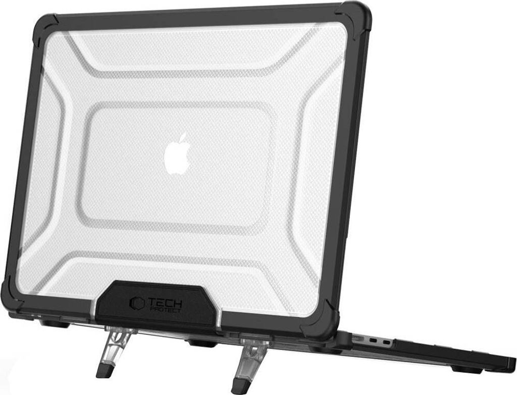 Schutzhülle für MacBook Air 15.3" M4 / M3 / M2 2025-2023, Tech-Protect SmartShell Pro, Transparent-Schwarz