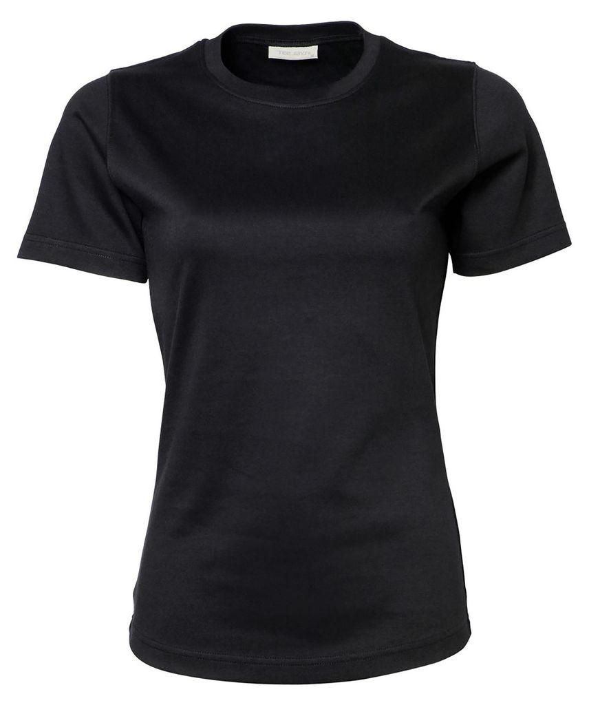Tee Jays Damen Interlock T-Shirt, Rundhalsausschnitt, Kurzarm FK910 (S) (Schwarz)