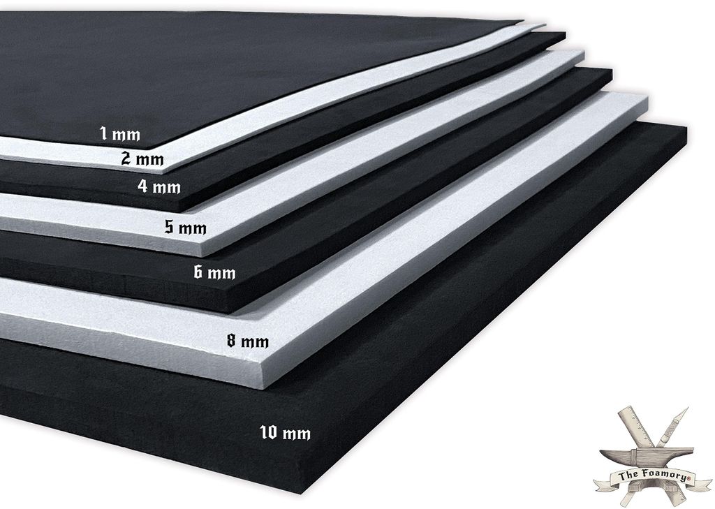 EVA-Schaum 5 mm, Schwarz, 35,6x99 cm, hochdicht 85 kg/m³