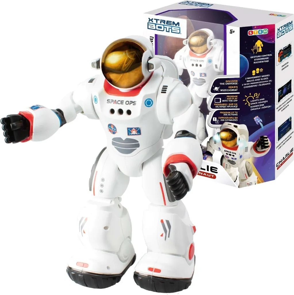 Xtrem Bots Robot Charlie l'Astronaute 29cm K72079 - Jouet Éducatif STEM