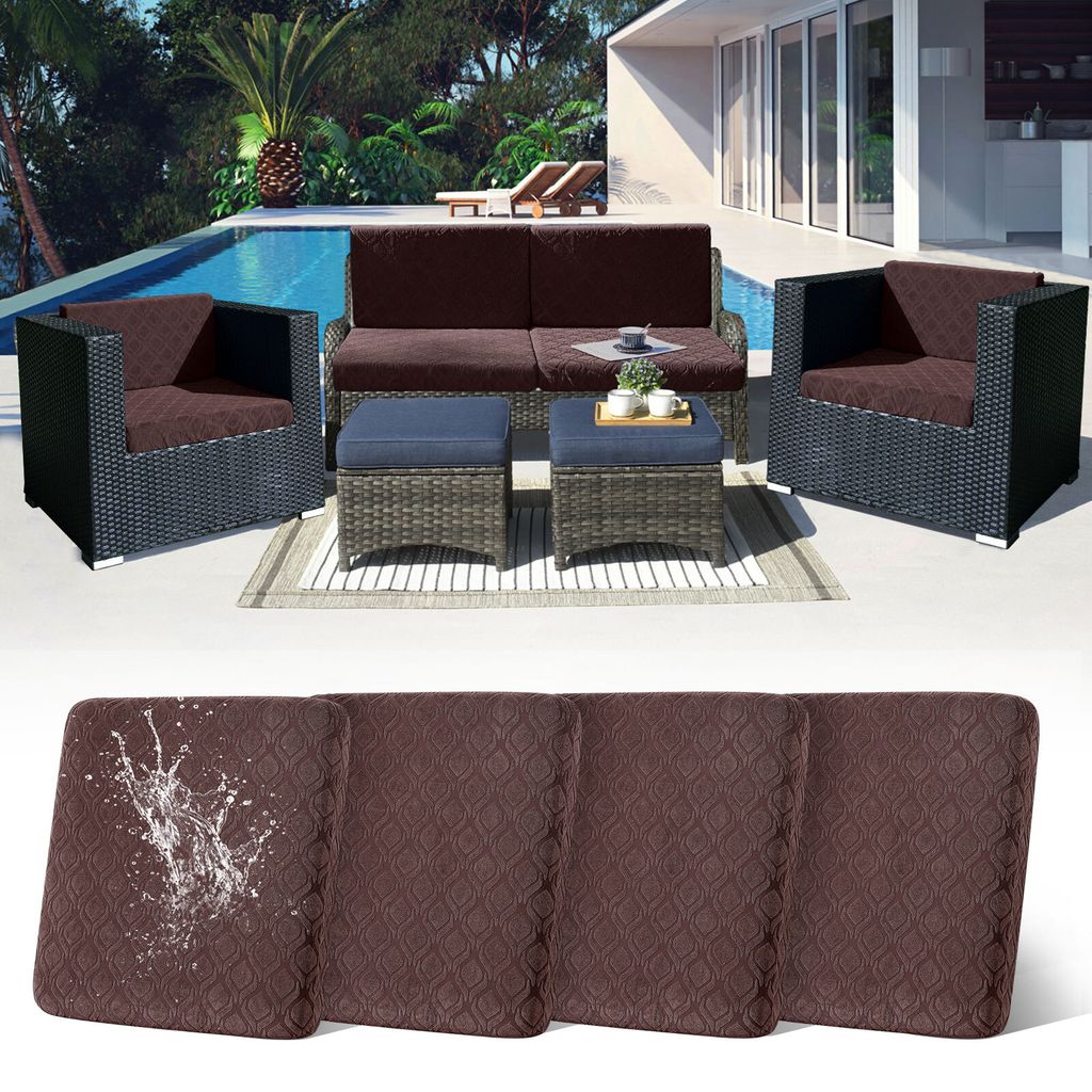 4 Stück Outdoor Kissen Wetterfest Sofabezug Wasserdicht Sofa Sitzkissenbezug Outdoor Sofa Überzug Bezüge Für Gartenpolster Sofa Cushion Cover S...