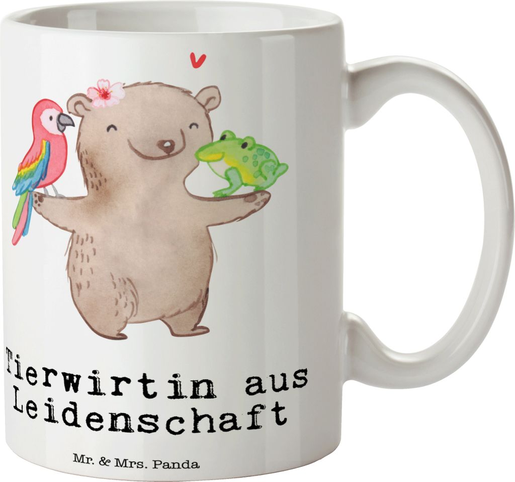 Mr. & Mrs. Panda Kaffeetasse Tierwirtin Leidenschaft - Weiß - Geschenk, Becher, Spruch, Pott, Bauernhof, Lustig, Tasse, Kaffeebecher, Landwirtin, ...