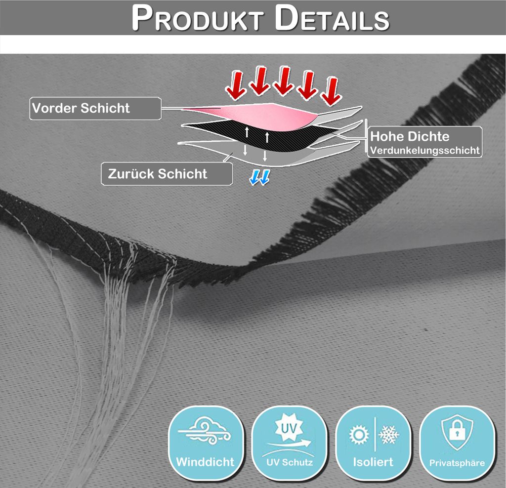 Vorhang Wasserdicht Blickdicht Gardine Sonnenschutz Outdoor Produktbild 4