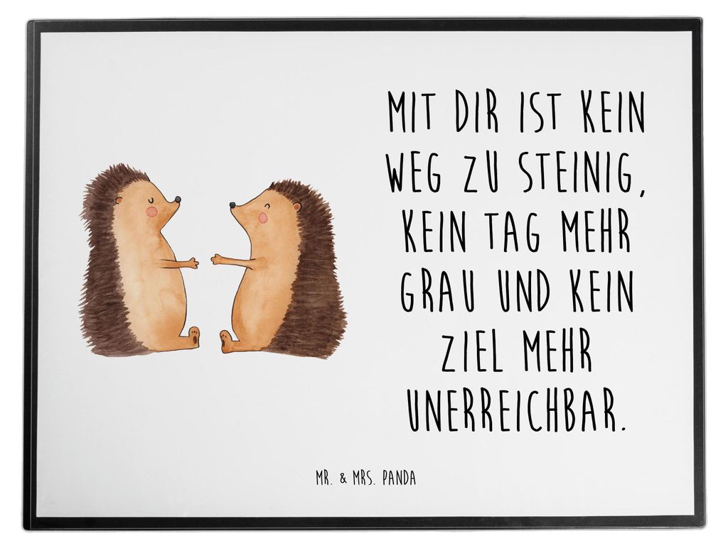 Mr. & Mrs. Panda schreibtischunterlage Igel Liebe - Weiß - Geschenk, Hochzeitstag, schreibtischunterlagen, Tischunterlage, Freundin, Hochzeit, Sch...