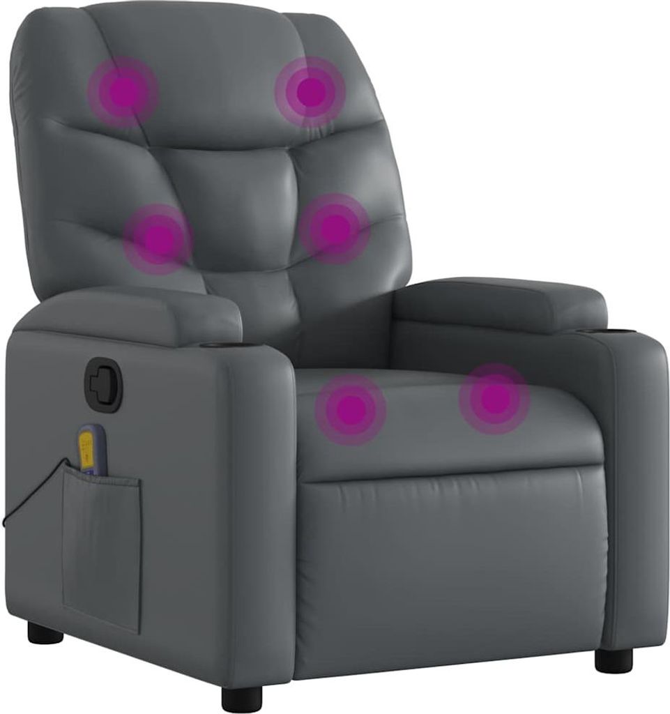 vidaXL Massagesessel Grau Kunstleder