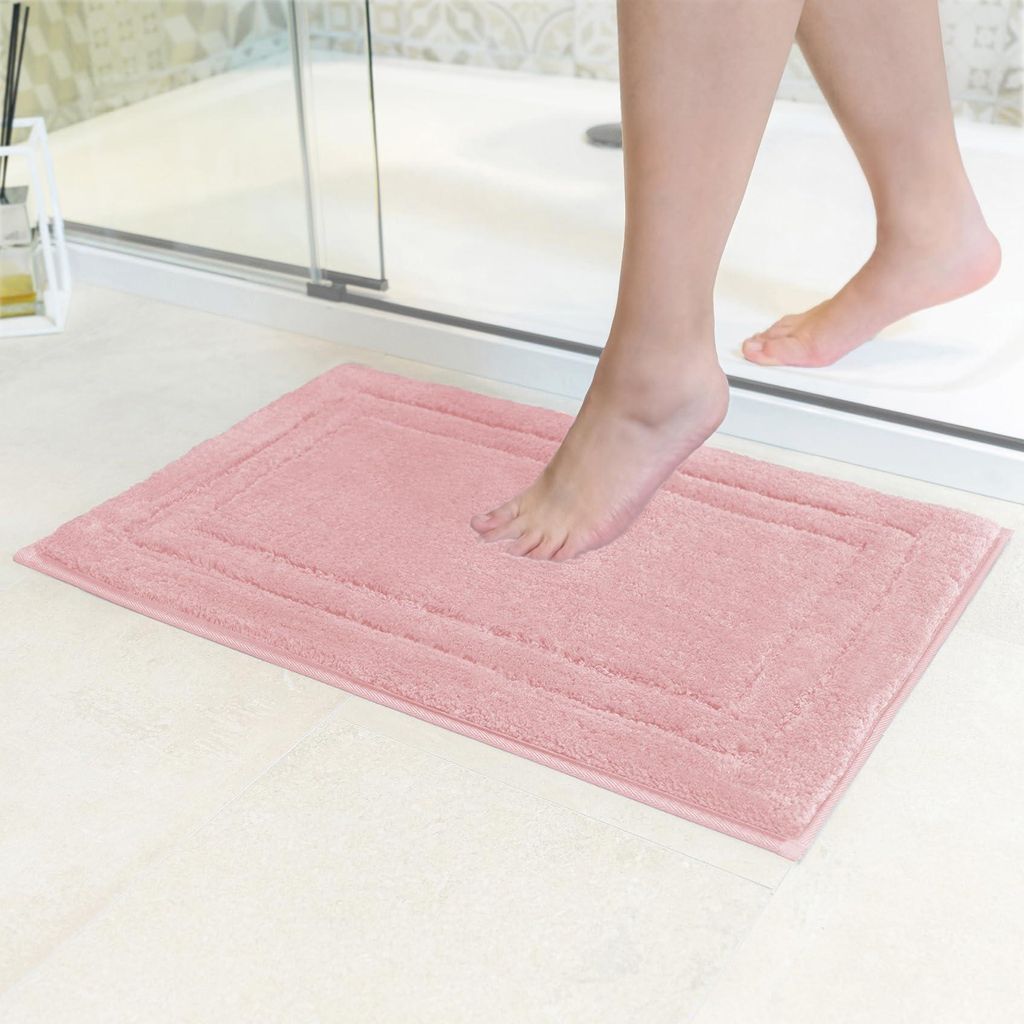Rutschfeste Badematte | Kombinierbar als Badematten-Set | Waschbare WC-Matte, Badevorleger, Duschmatte | Rosa – 40 x 60 cm
