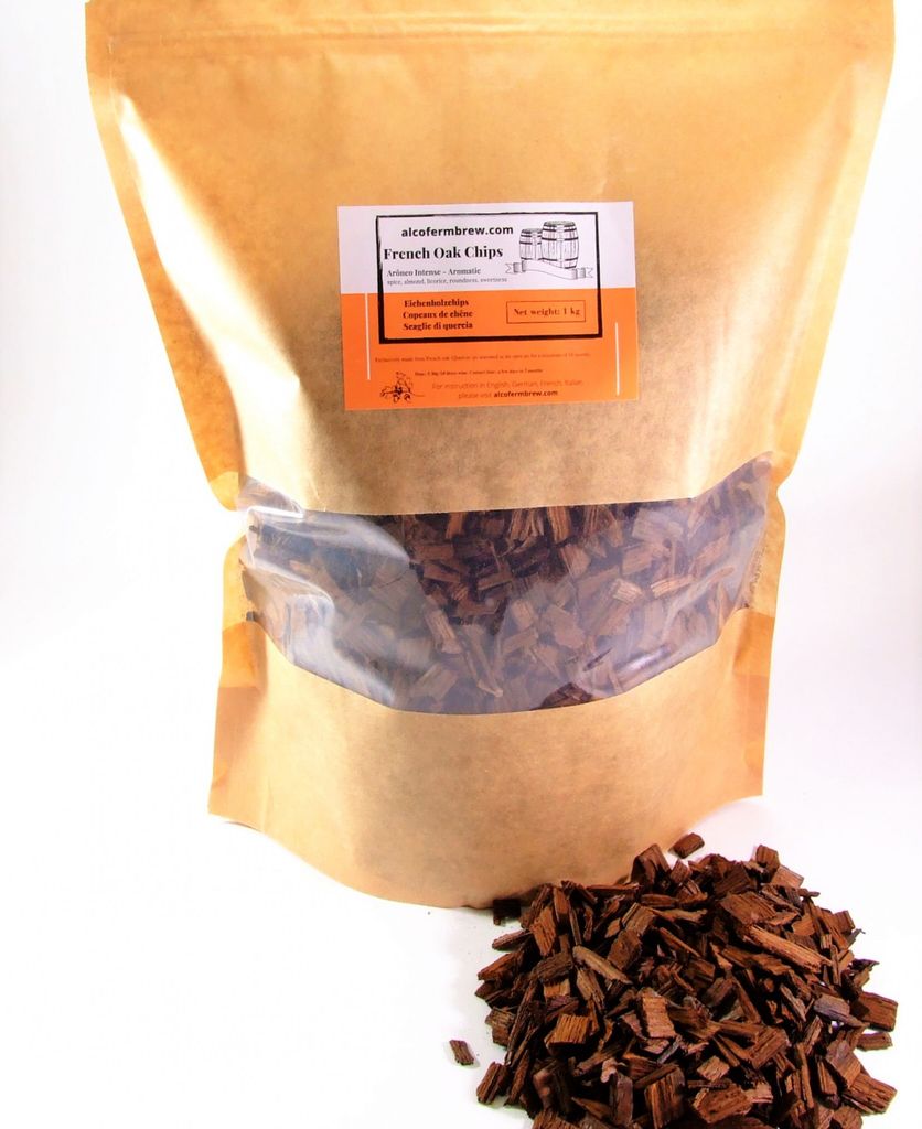 Eichenholzchips - Aroneo Intensiv 1kg, Eichenholz Chips Holzspäne Eichenholzspäne
