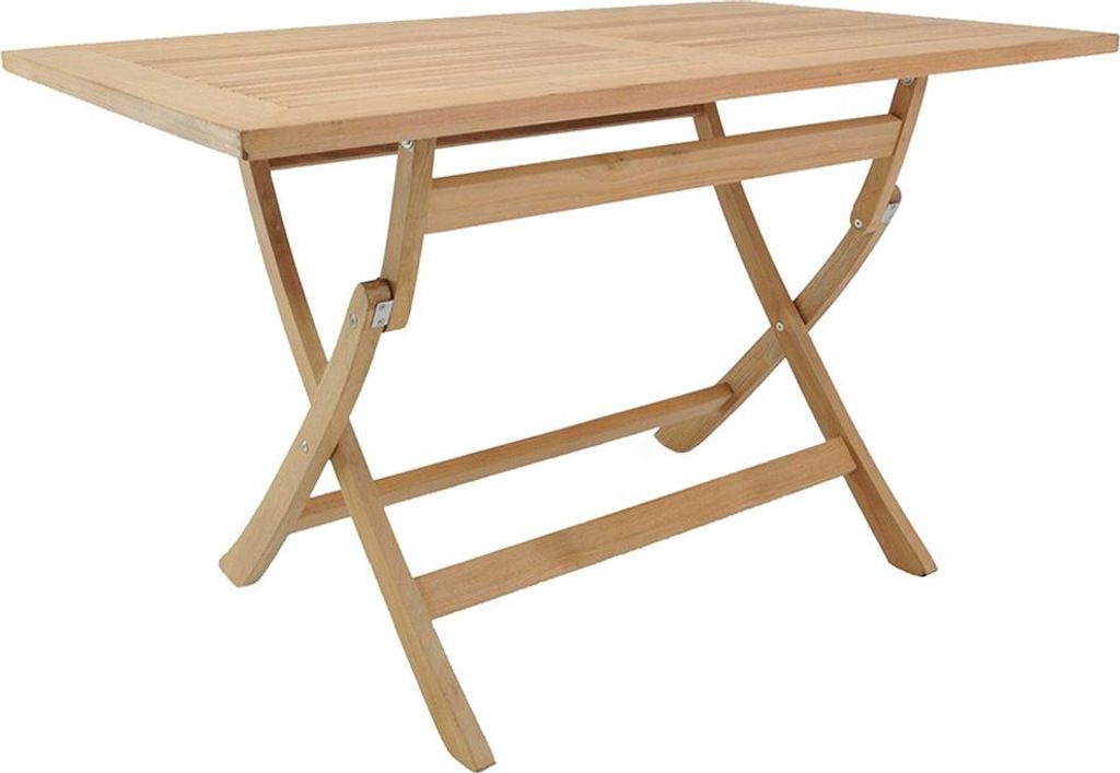 GARLAND Gartentisch Klappbar 120x70x75cm Teak Holz Wetterfest Garten Terrasse Balkon Balkontisch Esstisch Gartenmöbel Tisch