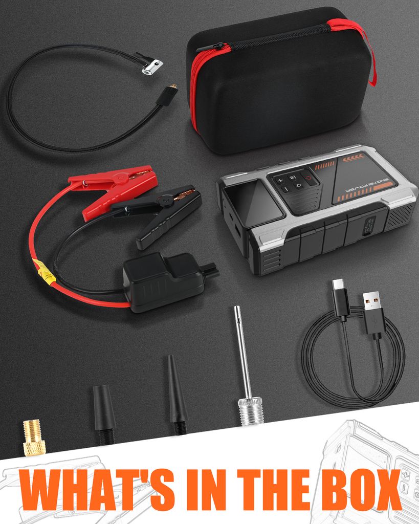 Eigotrav Jump startér startovací kabel 6000A 12000 mAh pro Obrázek produktu 6