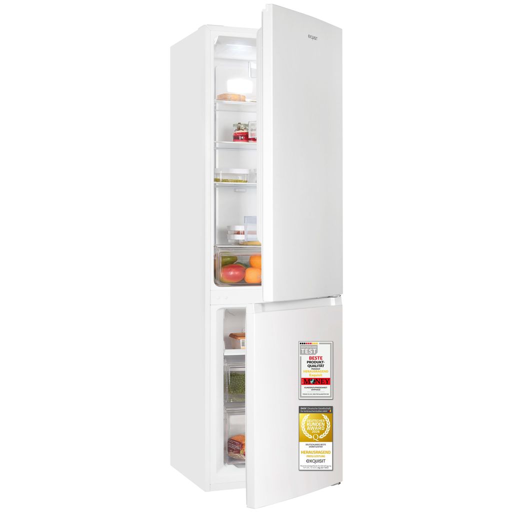 Exquisit Kühl-Gefrierkombination 253 l No Frost | Energieklasse C | leise 39 dB | 180 cm | freistehend | KGC5265-70-NF-040C weiss | Weiß