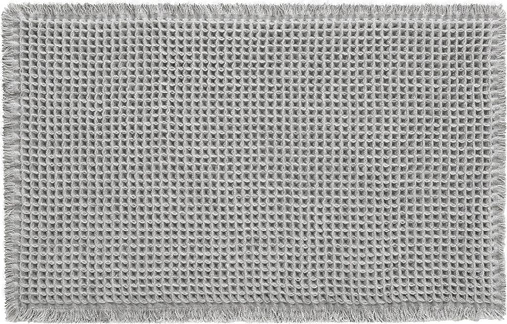 Badematte aus Memory-Schaum mit Waffelstruktur und Quastenbesatz, hochsaugfähig, schnelltrocknend, Bodenunterlage, rutschfester Badezimmerteppich