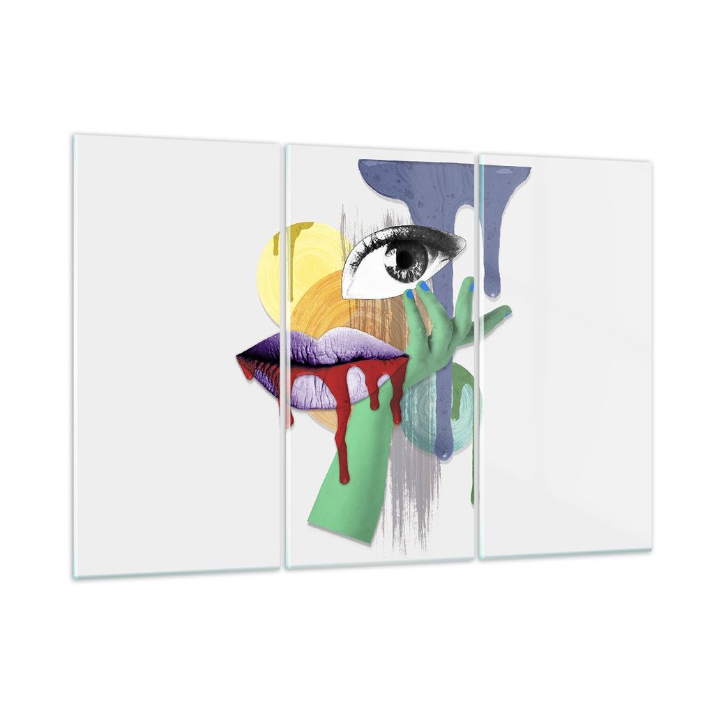 Bilder auf glas - Abstraktion modern - 165x110cm - Glasbilder - Wandbilder - Kunstdruck - zum Aufhängen bereit - Wanddekoration aus Glas - Glas Bi...