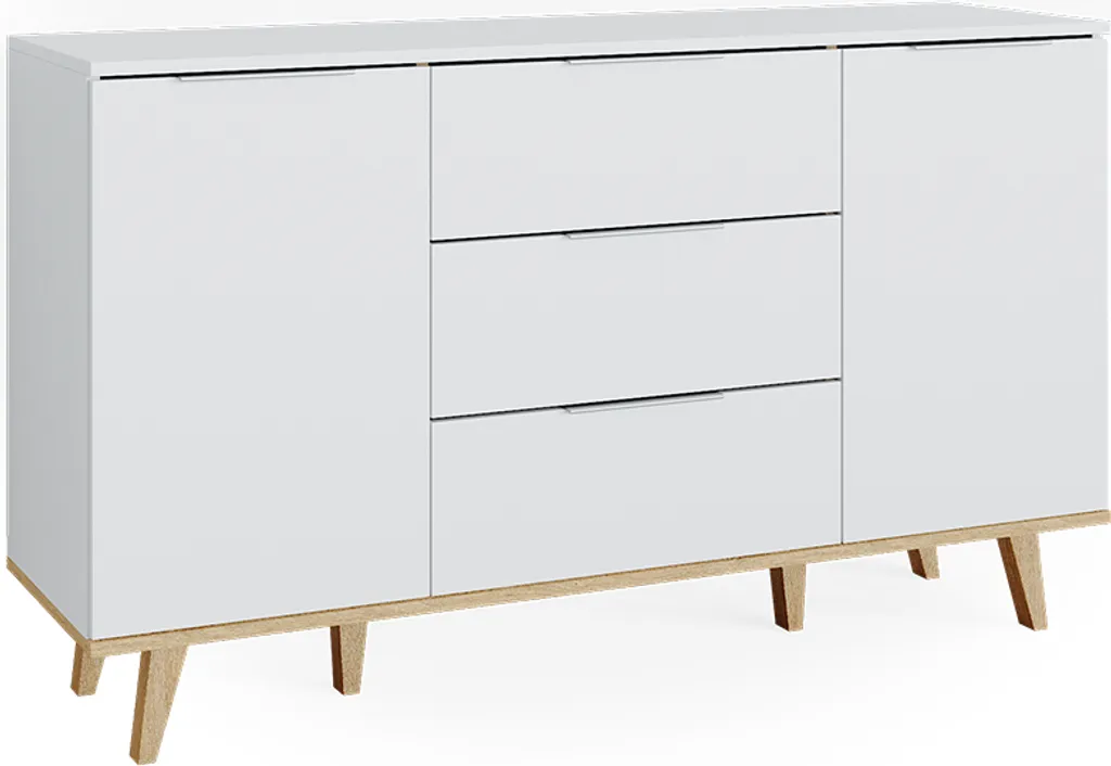 Petite commode blanche Vicco Nautica 40cm, design moderne épuré