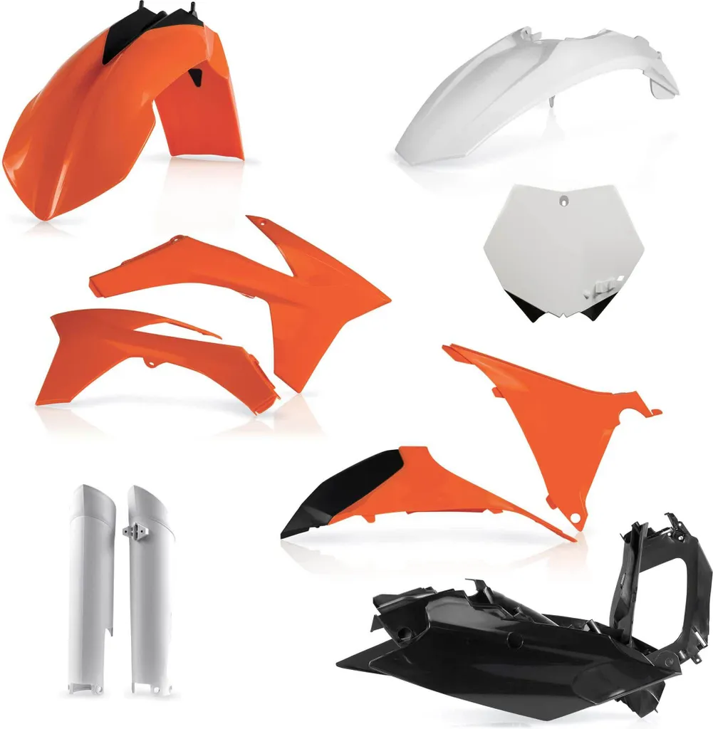 Kit Carénage KTM SX 2011 Acerbis Finition Brillante Orange Noir 10p