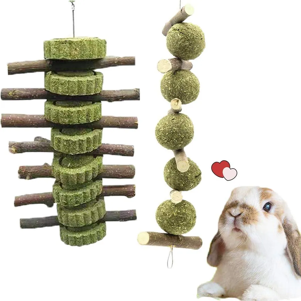 Jouets à mâcher naturels en bois de pommier pour rongeurs et lapins - 2pcs