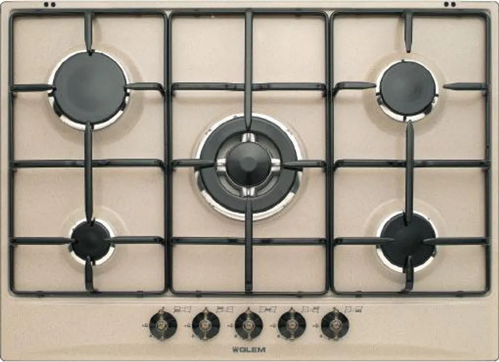 Glem Gas GT755SA Table de Cuisson Gaz 70 cm 5 Foyers Coloris Sable