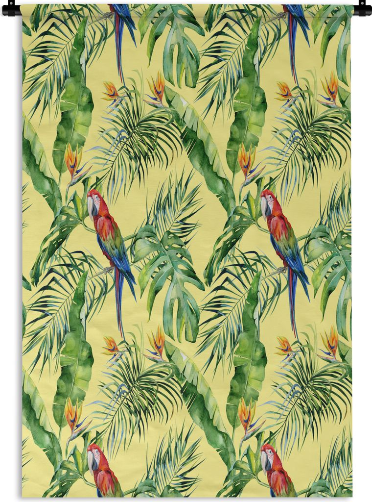 MuchoWow Wandteppich Wandbehang Vintage - Vogel - Papagei 120x180 cm Tapisserie Dekoration Wandtuch - Schlafzimmer - Dekorationen für das Haus