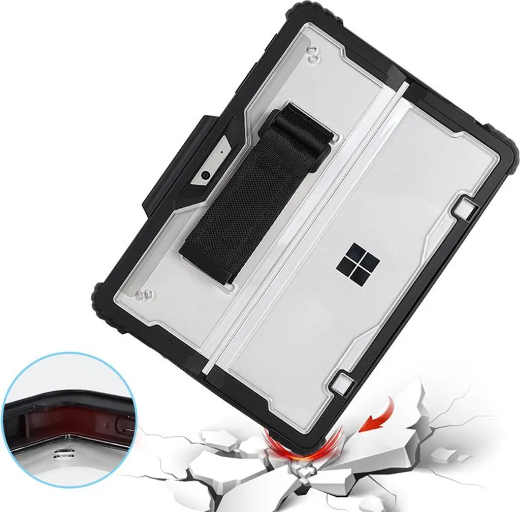 Coque antichoc Surface Go 4/3/2/1 transparente et sangle ajustable