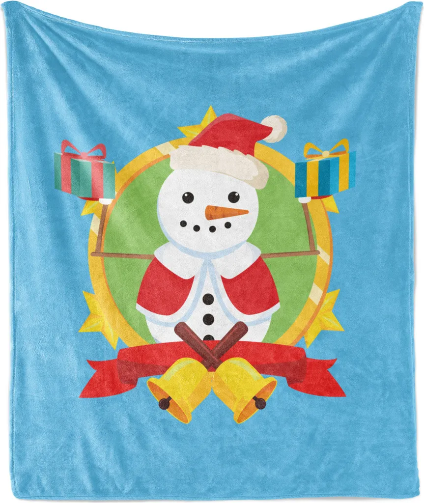 Coperta Natale Bambini ABAKUHAUS 175x230 Morbido Pile Anti-Pilling Blu
