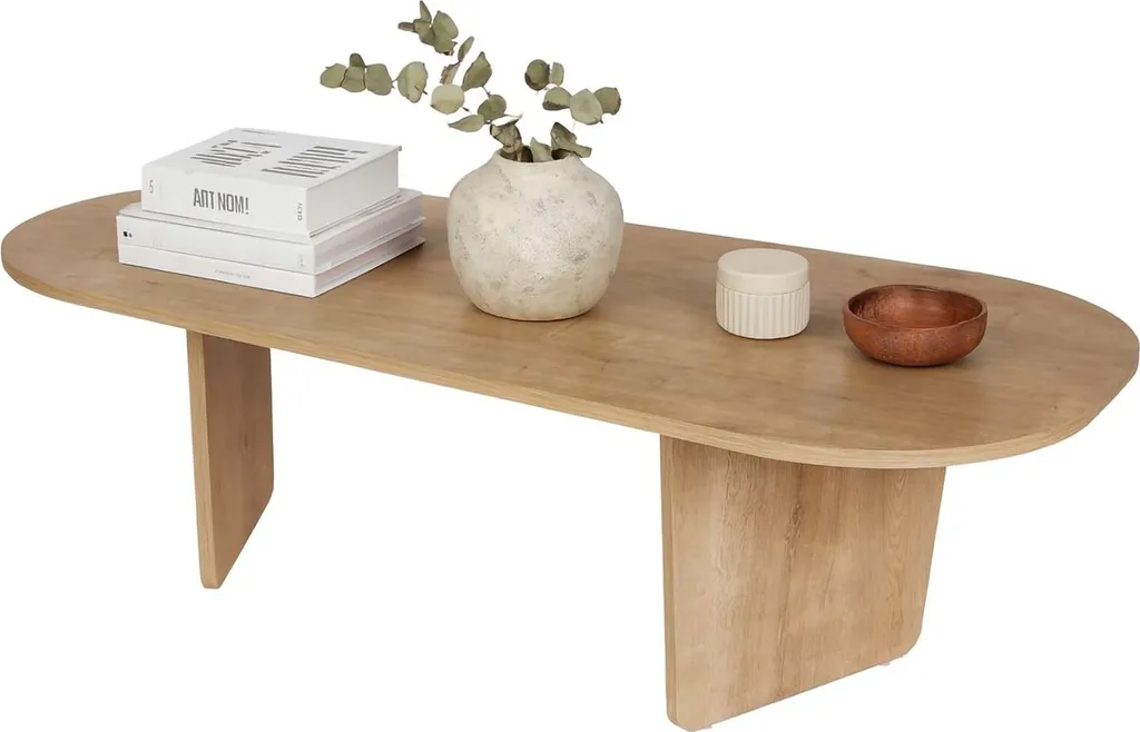 Dmora Tavolino da Salotto Dozza Ovale Rovere 130x65x40h cm Elegante