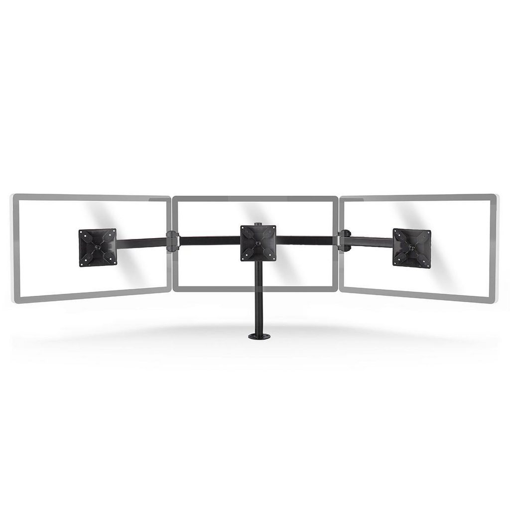Nedis ERGOTMM100BK Ergonomische Monitorbeugel Drie Monitor-armen Draai- En Kantelbaar Zwart