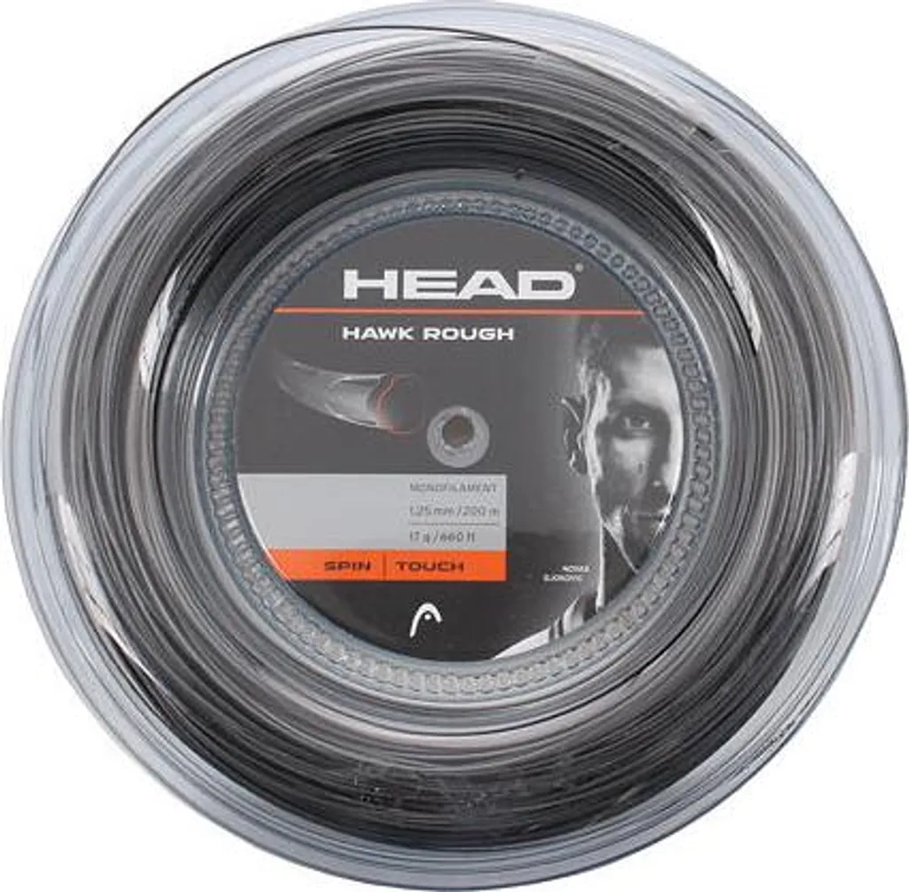 Corde de tennis Hawk Rough 200m anthracite - Bobine monofilament robuste